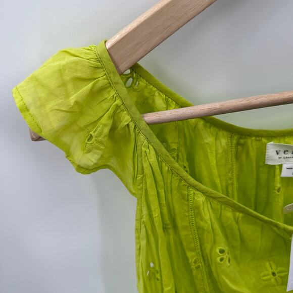 VELVET by GRAHAM & SPENCER NWT Coco Cotton Eyelet Ruffle Tank Blouse Top // L - Picture 8 of 14